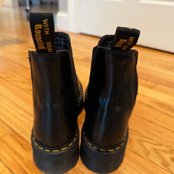 Dr. Martens Black Ankle Boots with Yellow Stitching - Picture 6 of 9